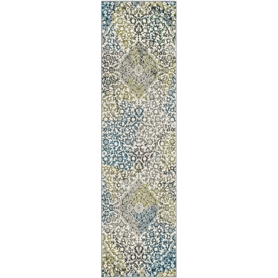 SAFAVIEH Watercolor WTC672B Ivory / Peacock Blue Rug Image 5