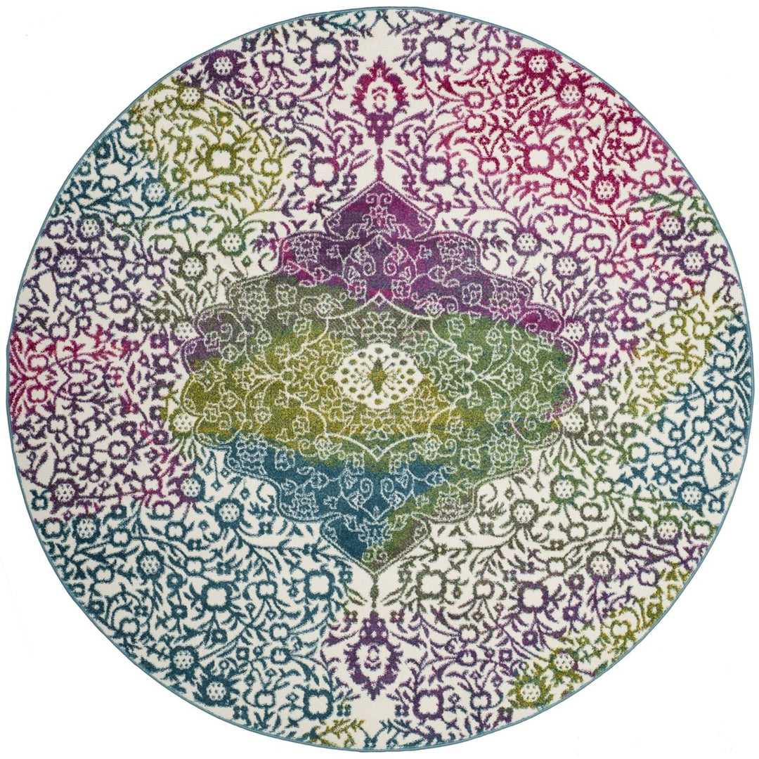 SAFAVIEH WTC672F Watercolor Ivory / Fuchsia Image 1