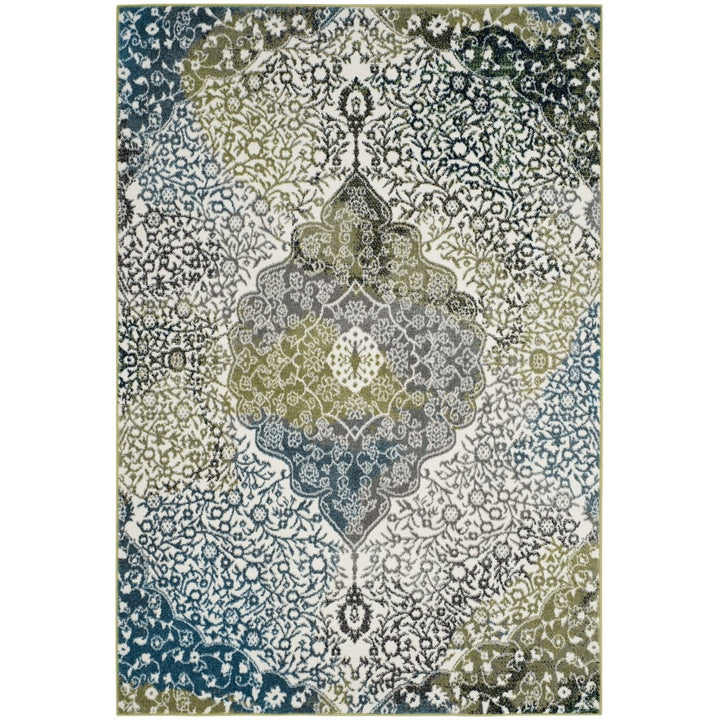 SAFAVIEH Watercolor WTC672B Ivory / Peacock Blue Rug Image 9