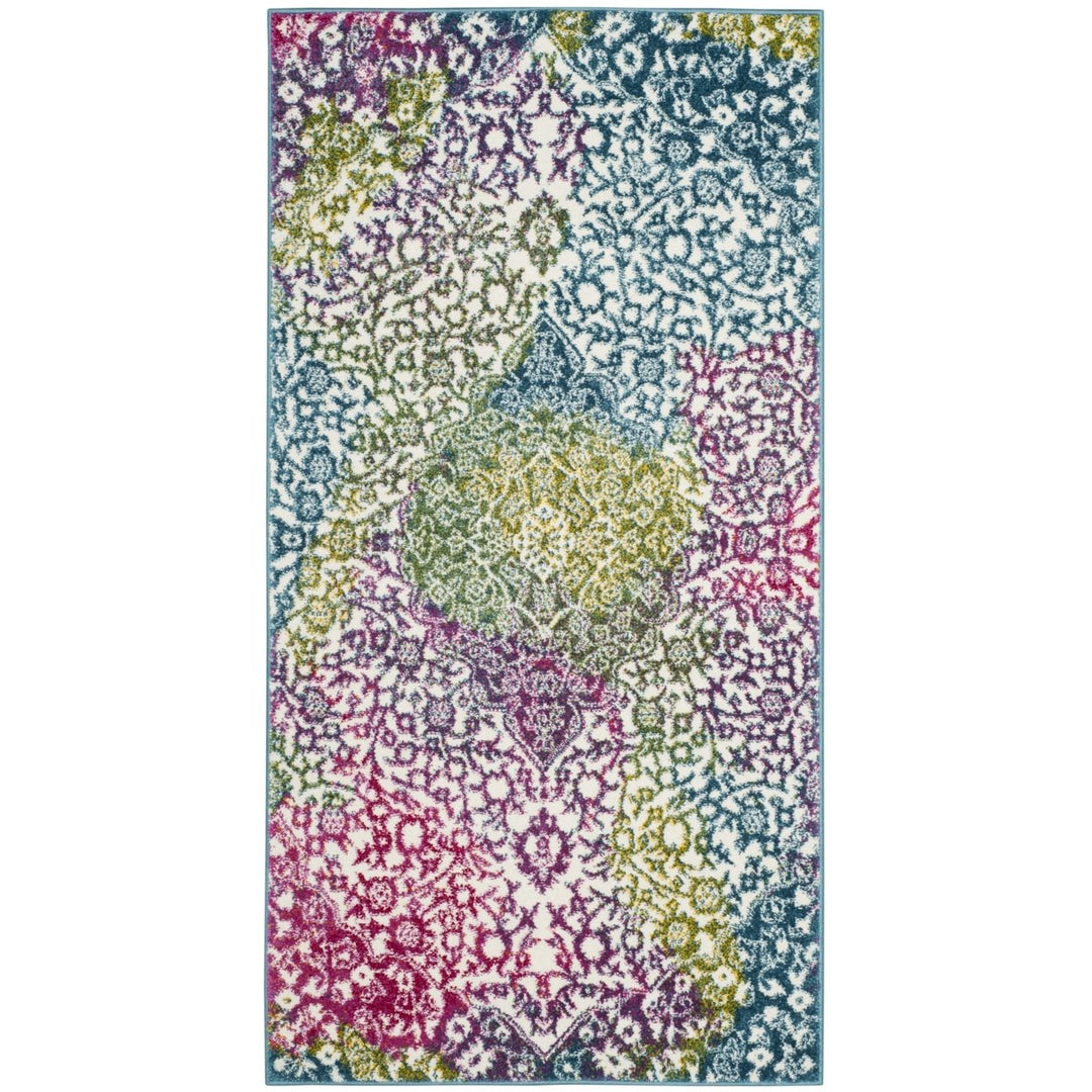 SAFAVIEH WTC672F Watercolor Ivory / Fuchsia Image 1