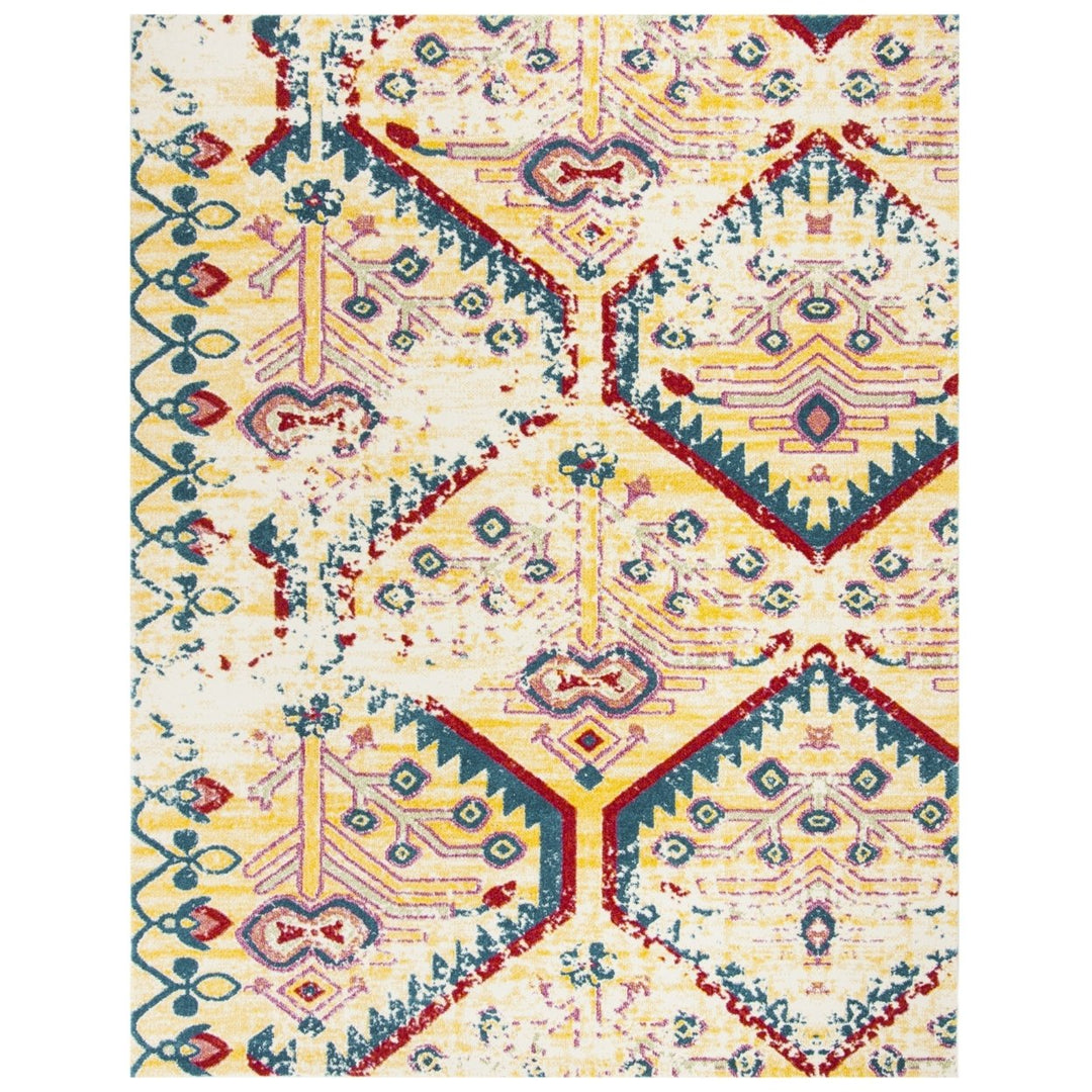 SAFAVIEH Watercolor WTC698G Light Yellow / Blue Rug Image 1