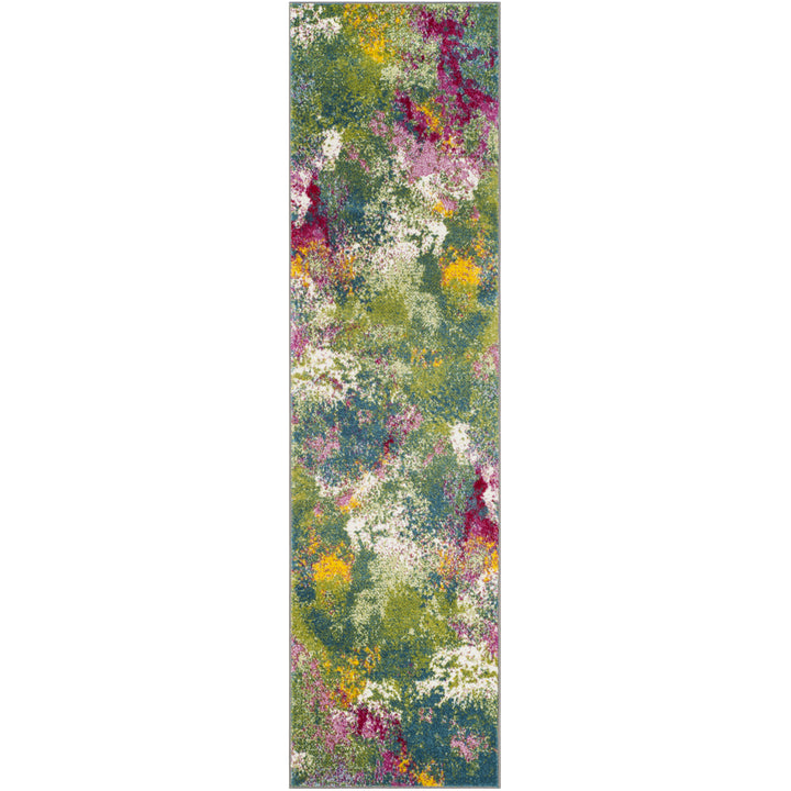 SAFAVIEH WTC697C Watercolor Green / Fuchsia Image 3