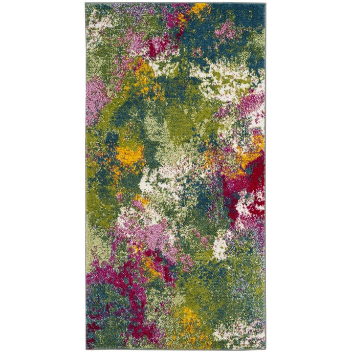 SAFAVIEH WTC697C Watercolor Green / Fuchsia Image 5