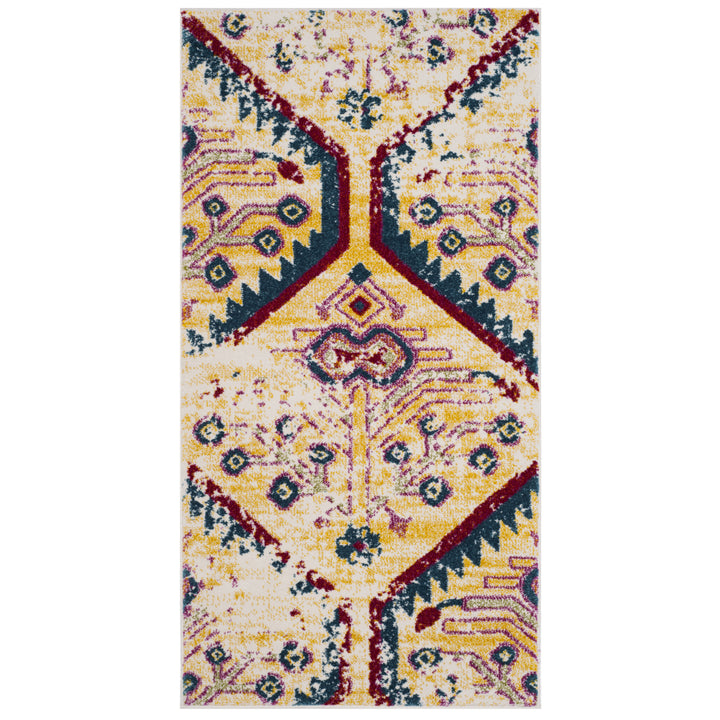 SAFAVIEH Watercolor WTC698G Light Yellow / Blue Rug Image 8