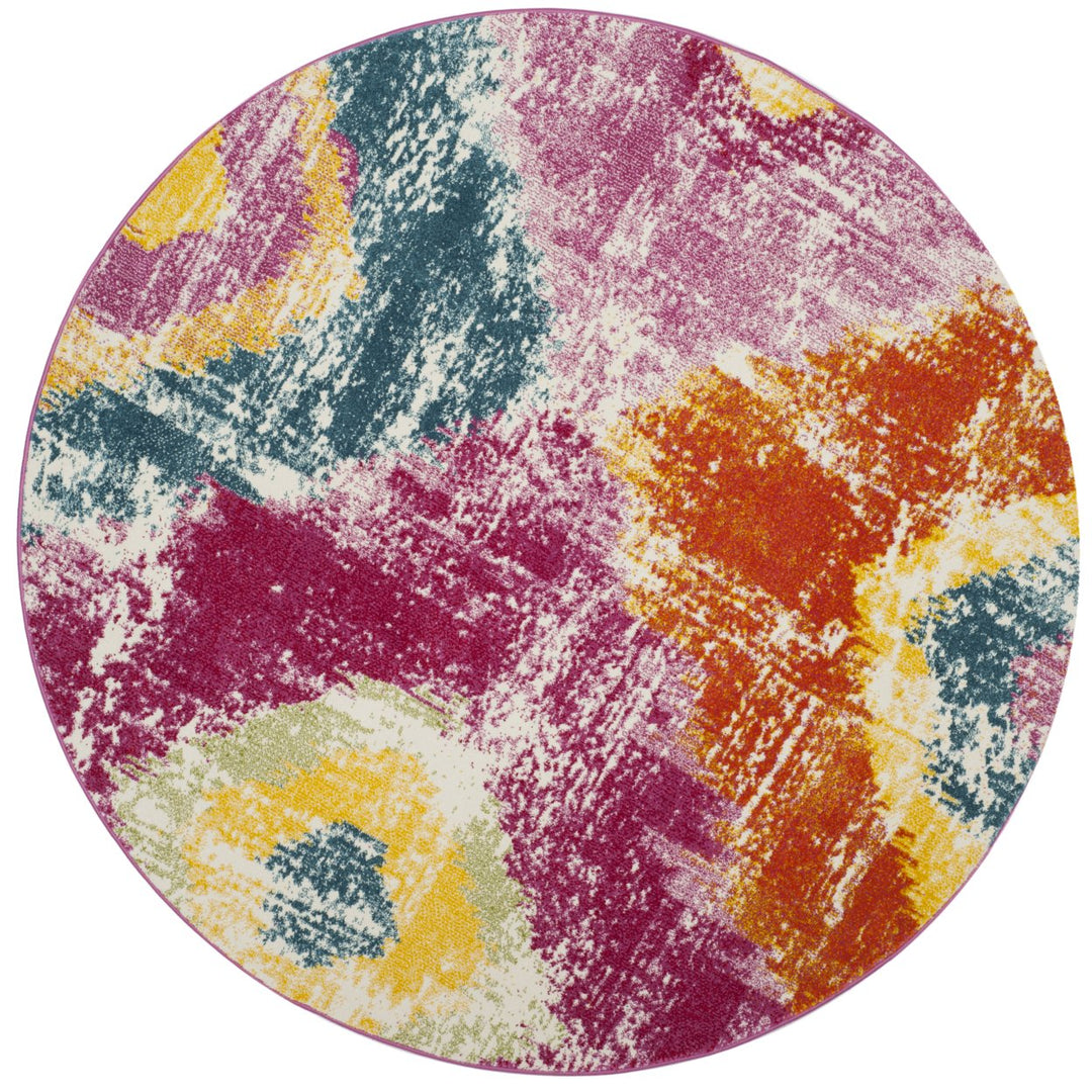 SAFAVIEH Watercolor Collection WTC699K Fuchsia/Orange Rug Image 1