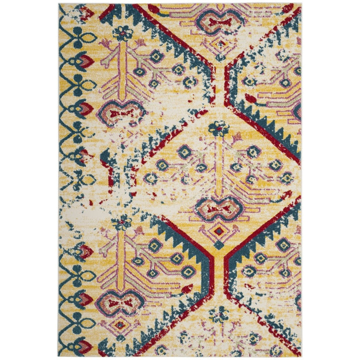 SAFAVIEH Watercolor WTC698G Light Yellow / Blue Rug Image 9