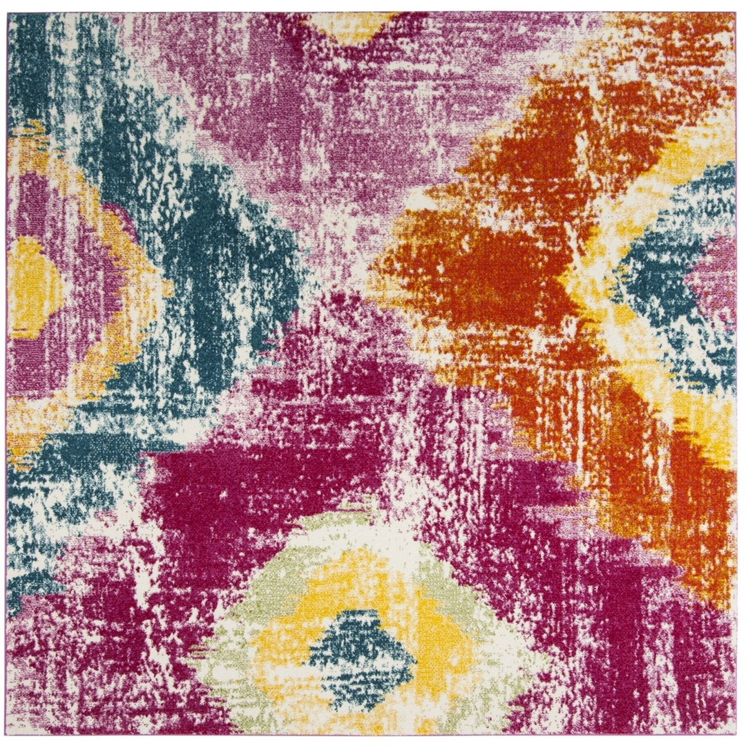 SAFAVIEH Watercolor Collection WTC699K Fuchsia/Orange Rug Image 1