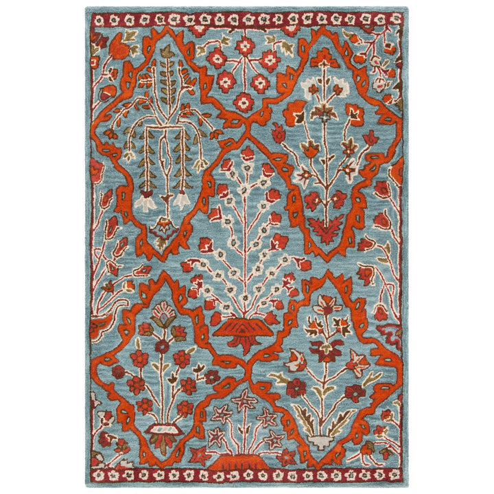 SAFAVIEH Wyndham WYD206A Handmade Blue / Rust Rug Image 1