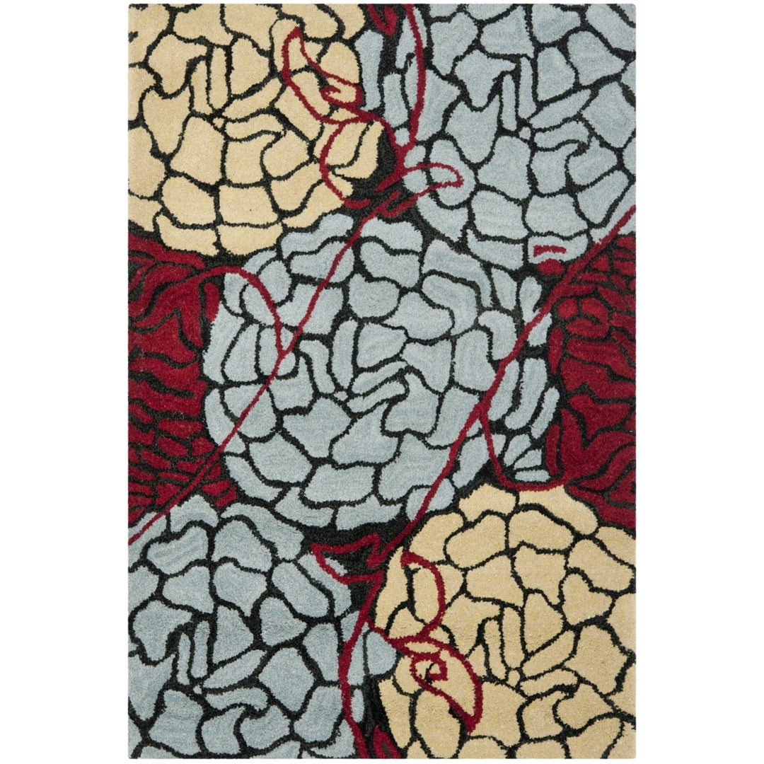 SAFAVIEH Wyndham WYD321A Handmade Charcoal / Red Rug Image 1