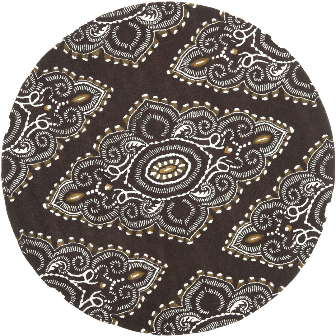 SAFAVIEH Wyndham WYD372B Handmade Brown / Ivory Rug Image 1