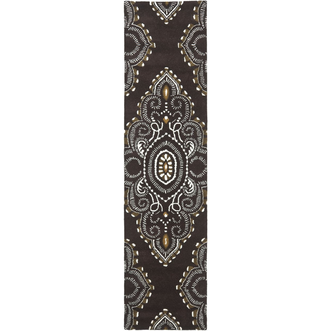 SAFAVIEH Wyndham WYD372B Handmade Brown / Ivory Rug Image 1