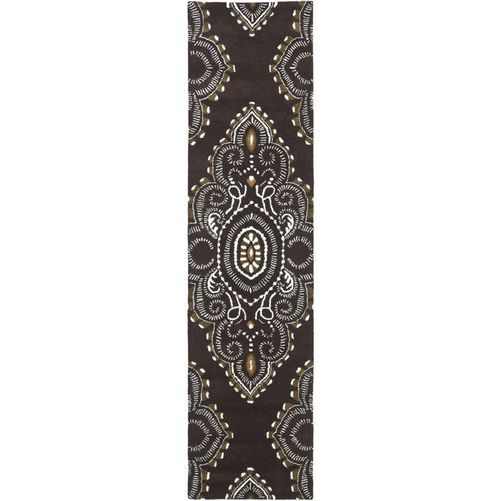 SAFAVIEH Wyndham WYD372B Handmade Brown / Ivory Rug Image 1