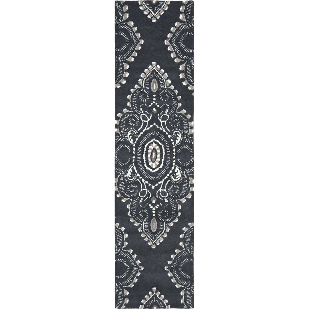 SAFAVIEH Wyndham WYD372C Handmade Dark Grey / Ivory Rug Image 1