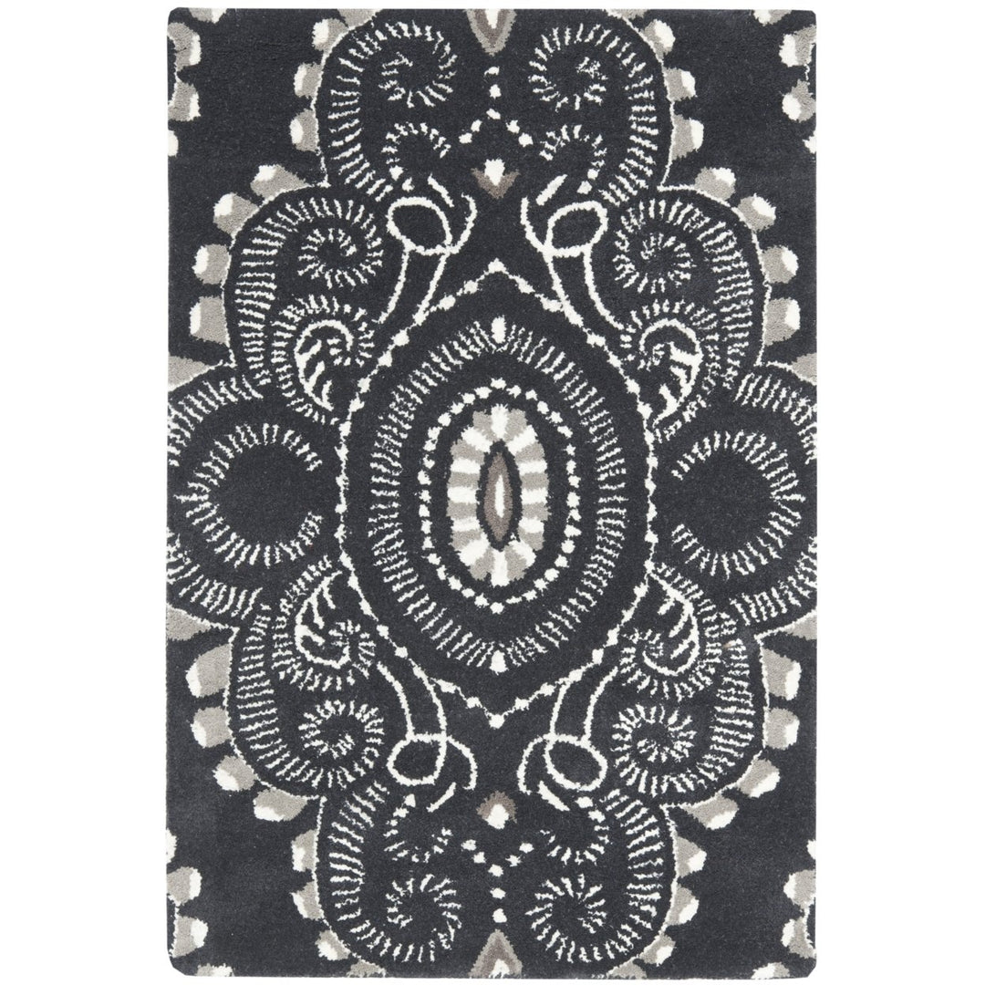 SAFAVIEH Wyndham WYD372C Handmade Dark Grey / Ivory Rug Image 1