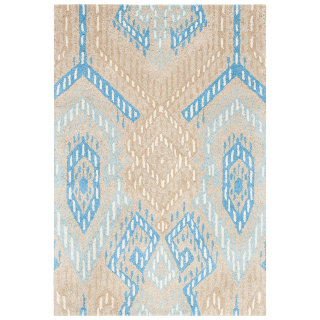 SAFAVIEH Wyndham WYD373B Handmade Beige / Blue Rug Image 1