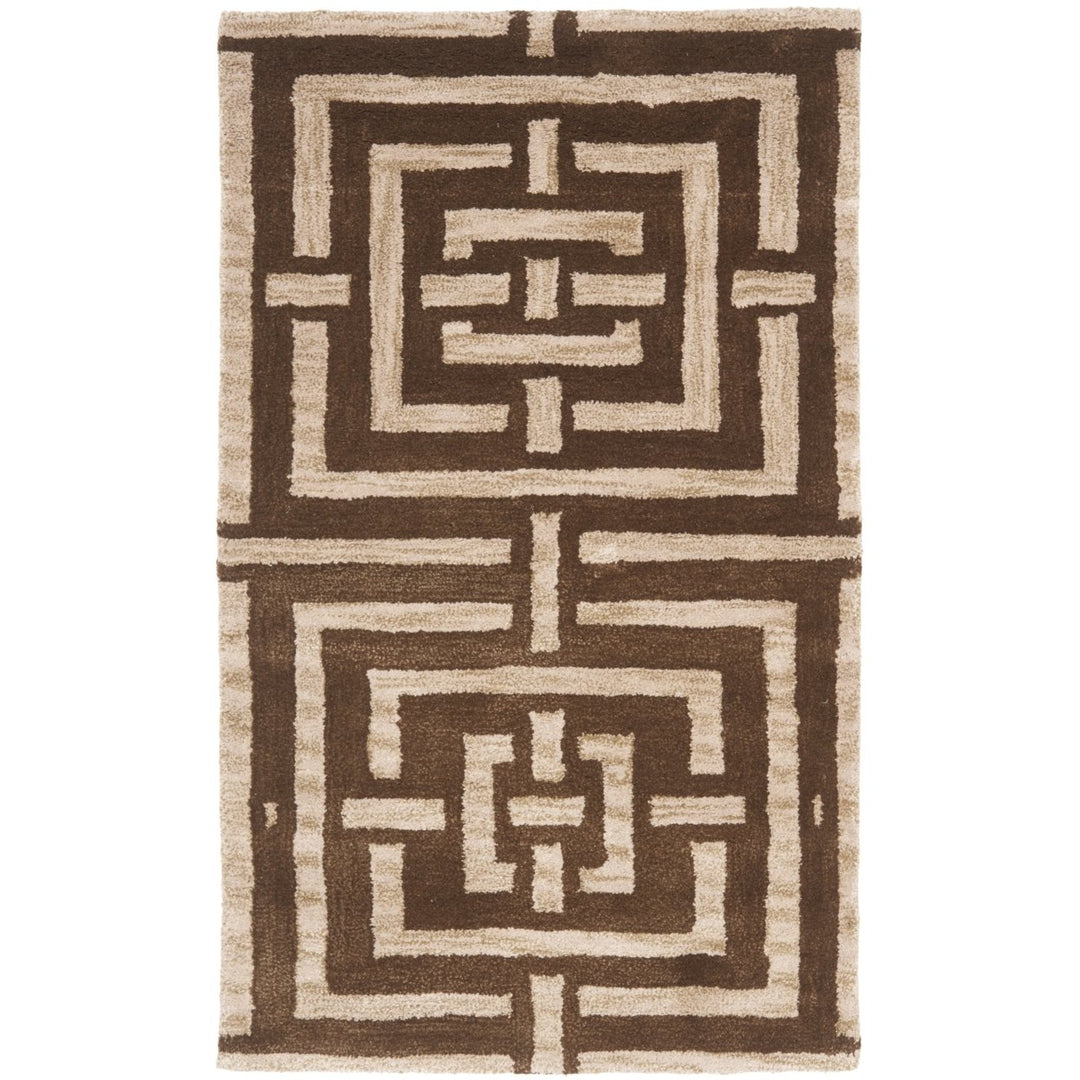 SAFAVIEH Wyndham Collection WYD375A Handmade Brown Rug Image 1