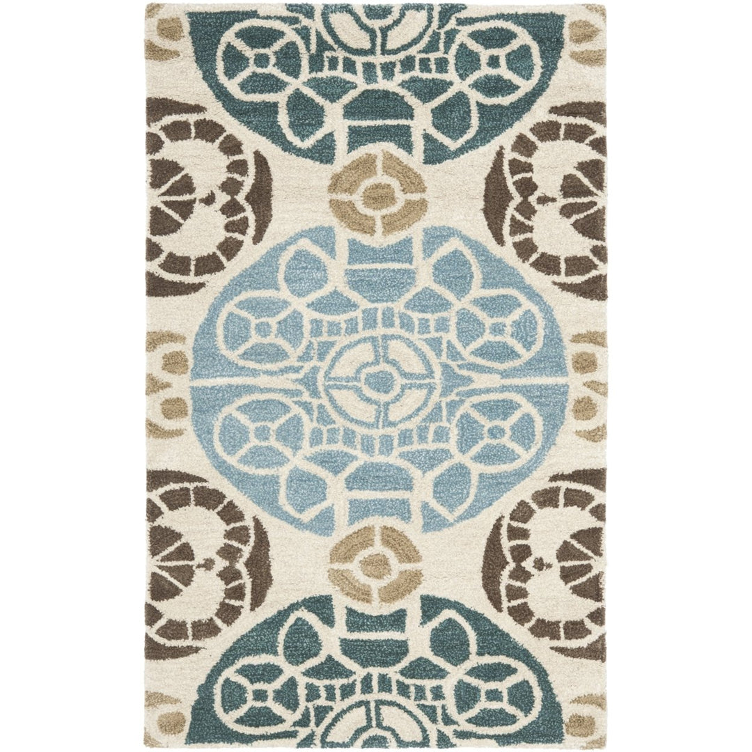 SAFAVIEH Wyndham WYD376A Handmade Beige / Blue Rug Image 1