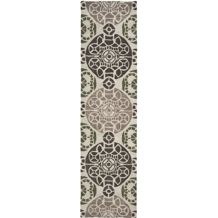 SAFAVIEH Wyndham WYD376B Handmade Ivory / Brown Rug Image 1