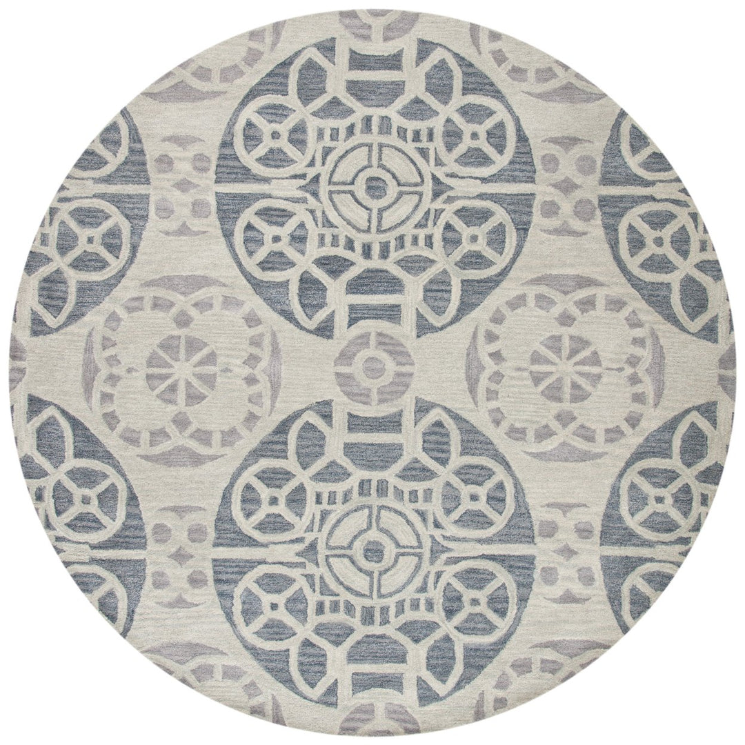 SAFAVIEH Wyndham WYD376G Handmade Silver / Blue Rug Image 1