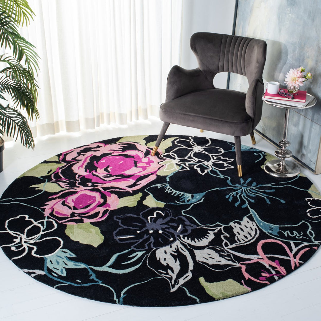 SAFAVIEH Wyndham WYD378C Handmade Black / Multi Rug Image 2