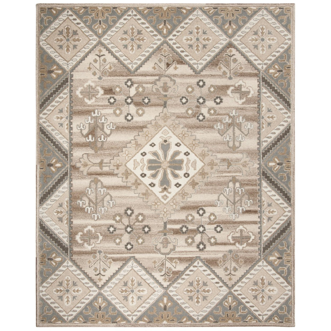 SAFAVIEH Wyndham WYD379A Handmade Ivory / Grey Rug Image 1