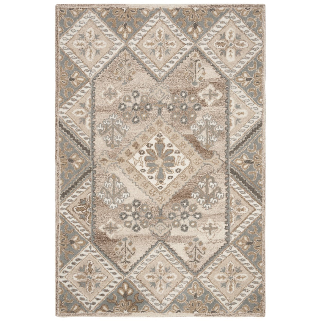 SAFAVIEH Wyndham WYD379A Handmade Ivory / Grey Rug Image 6