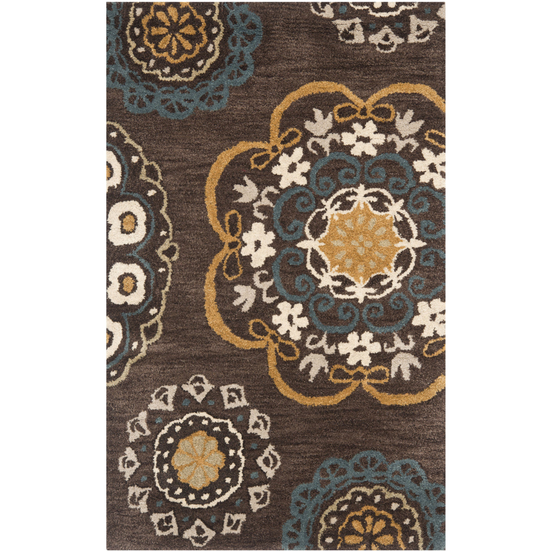 SAFAVIEH Wyndham WYD611A Handmade Eggplant / Multi Rug Image 8