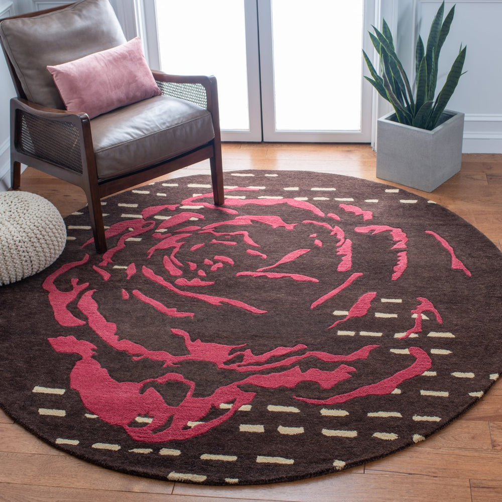 SAFAVIEH Wyndham WYD618A Handmade Charcoal / Red Rug Image 2