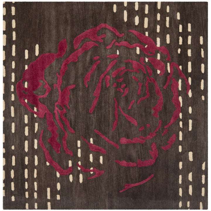 SAFAVIEH Wyndham WYD618A Handmade Charcoal / Red Rug Image 1