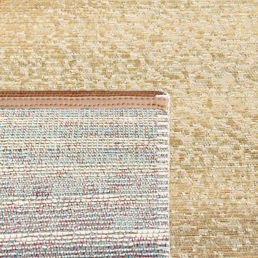 SAFAVIEH Outdoor BAR550A Barbados Collection Gold / Blue Rug Image 9