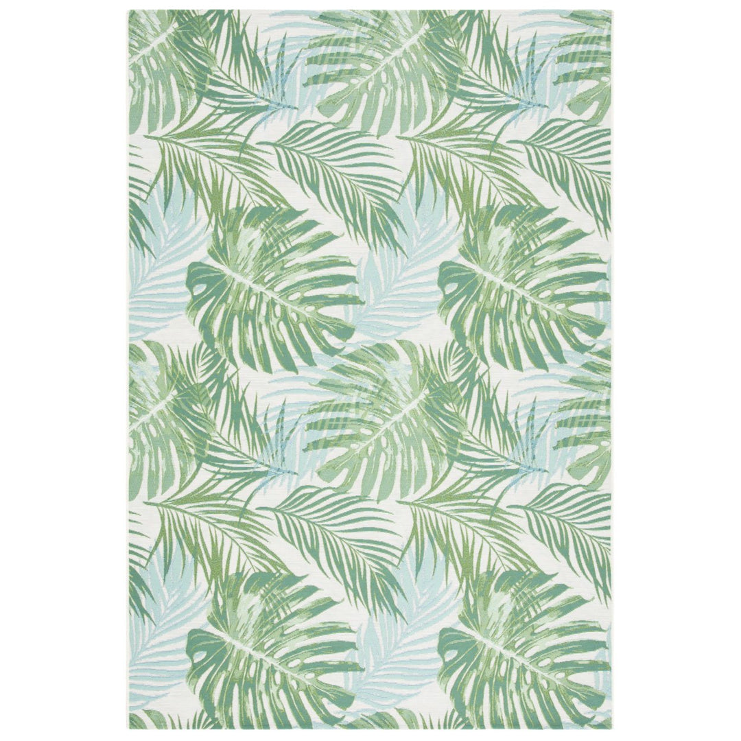 SAFAVIEH Outdoor BAR592X Barbados Collection Green / Teal Rug Image 3