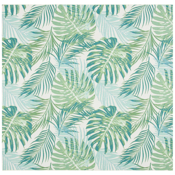 SAFAVIEH Outdoor BAR592X Barbados Collection Green / Teal Rug Image 1