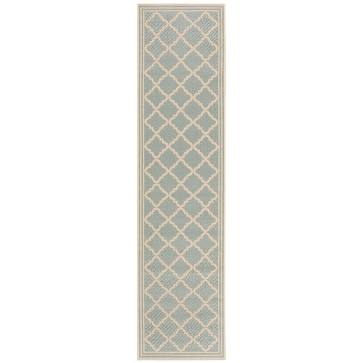 SAFAVIEH Indoor Outdoor BHS121K Beach House Aqua / Cream Rug Image 1