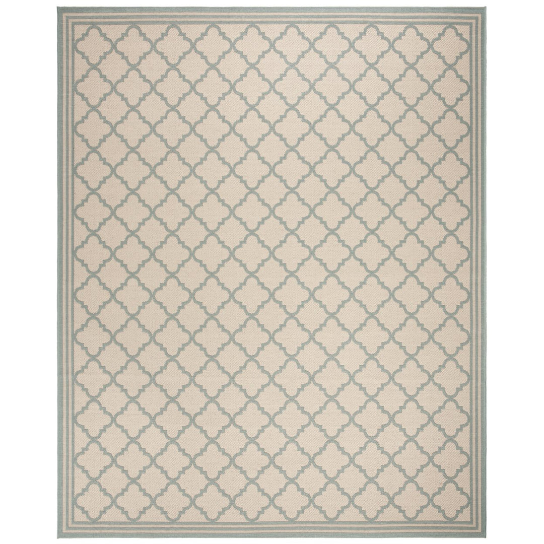 SAFAVIEH Indoor Outdoor BHS121L Beach House Cream / Aqua Rug Image 1