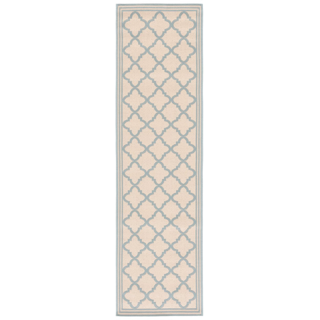 SAFAVIEH Indoor Outdoor BHS121L Beach House Cream / Aqua Rug Image 1