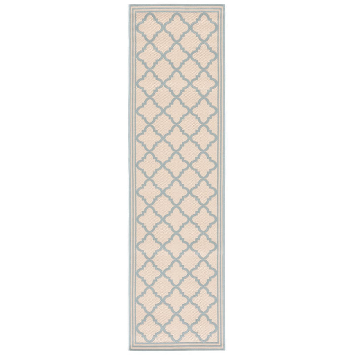 SAFAVIEH Indoor Outdoor BHS121L Beach House Cream / Aqua Rug Image 1