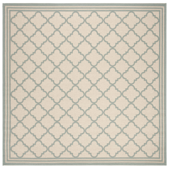 SAFAVIEH Indoor Outdoor BHS121L Beach House Cream / Aqua Rug Image 1