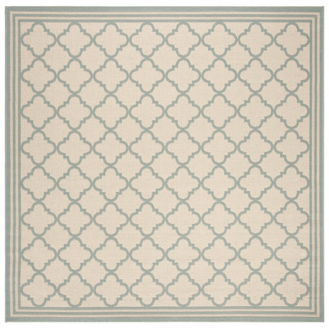 SAFAVIEH Indoor Outdoor BHS121L Beach House Cream / Aqua Rug Image 1