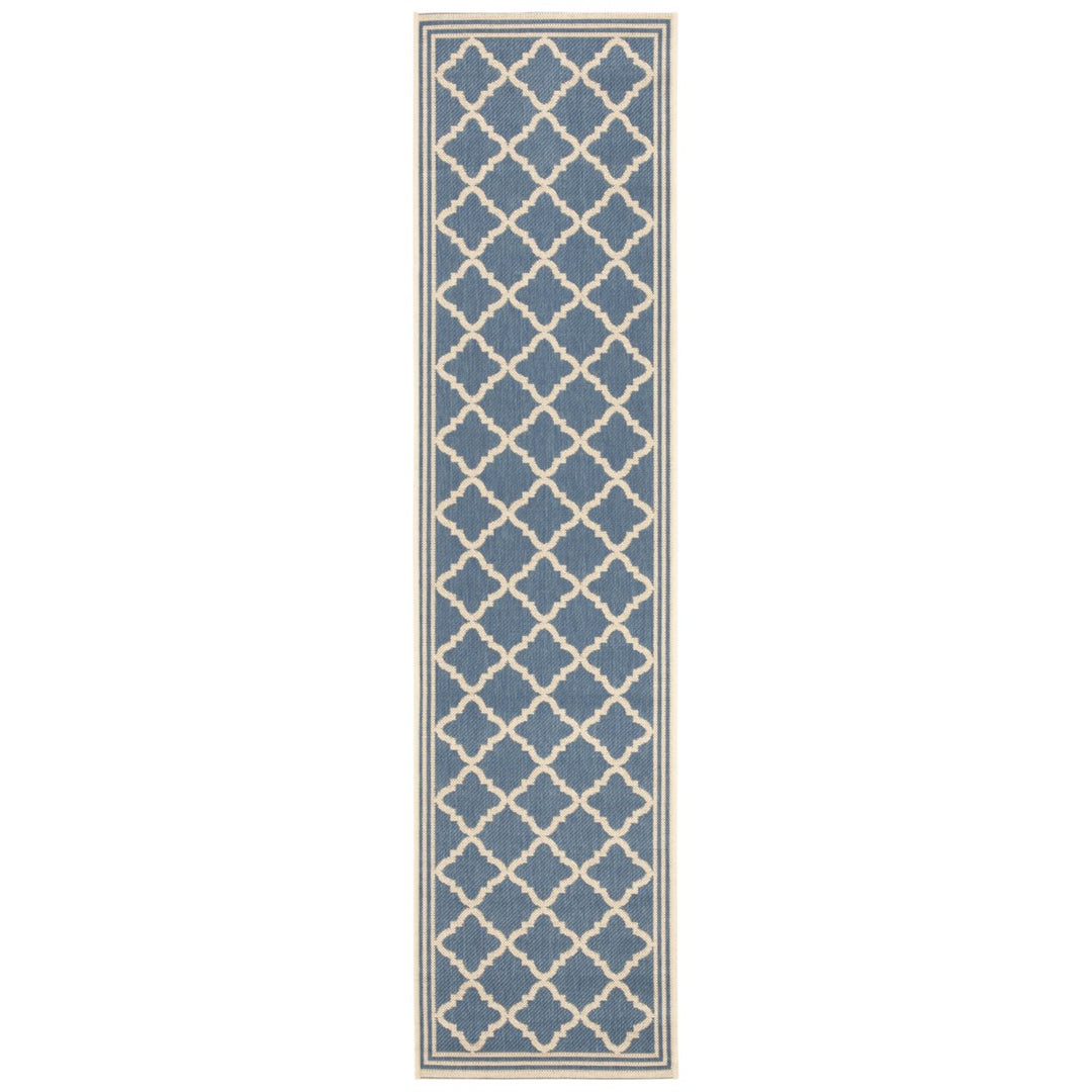 SAFAVIEH Indoor Outdoor BHS121M Beach House Blue / Creme Rug Image 1