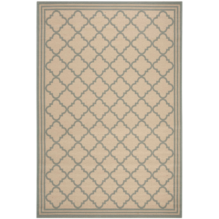 SAFAVIEH Indoor Outdoor BHS121L Beach House Cream / Aqua Rug Image 1