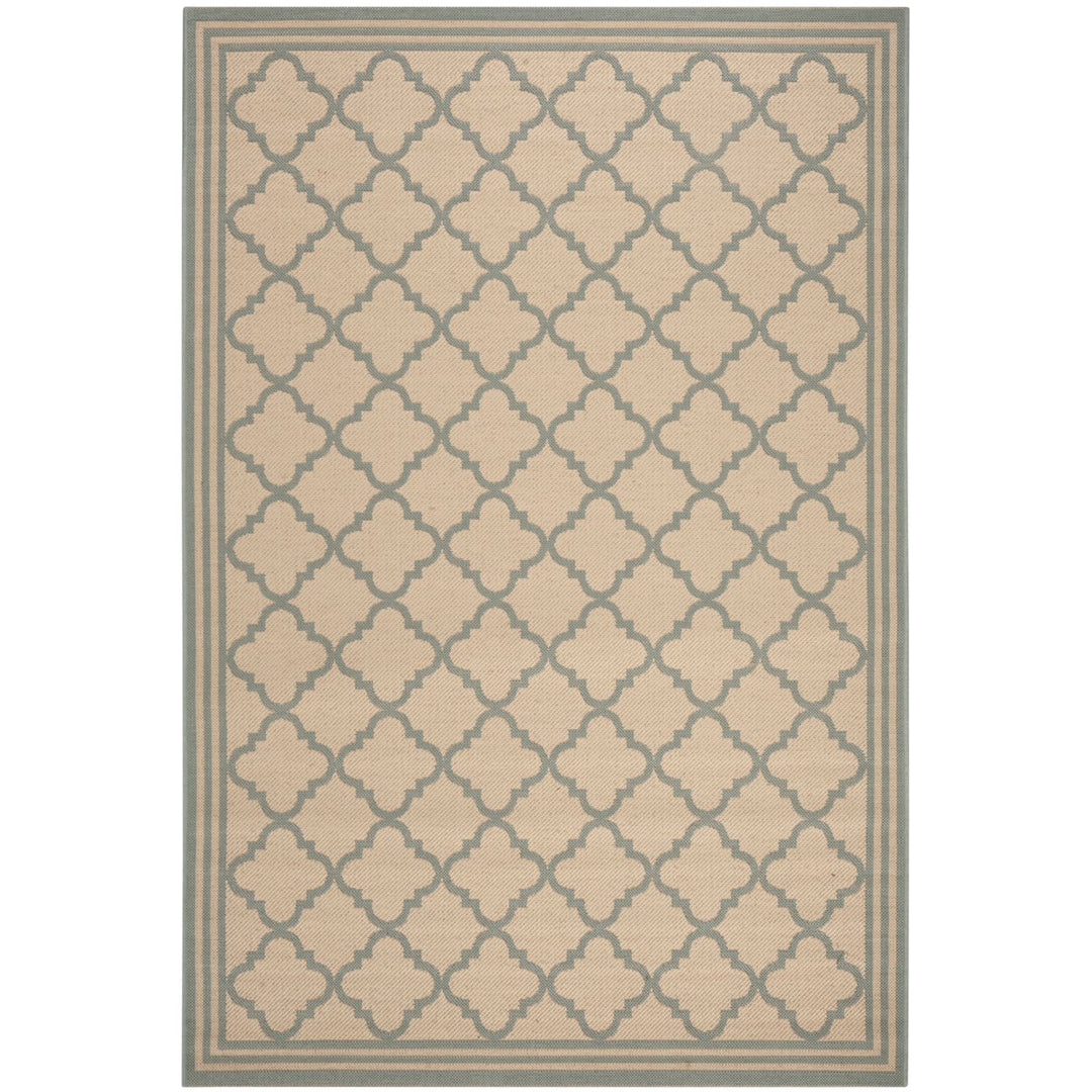 SAFAVIEH Indoor Outdoor BHS121L Beach House Cream / Aqua Rug Image 1