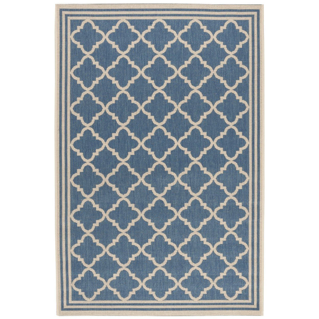 SAFAVIEH Indoor Outdoor BHS121M Beach House Blue / Creme Rug Image 1