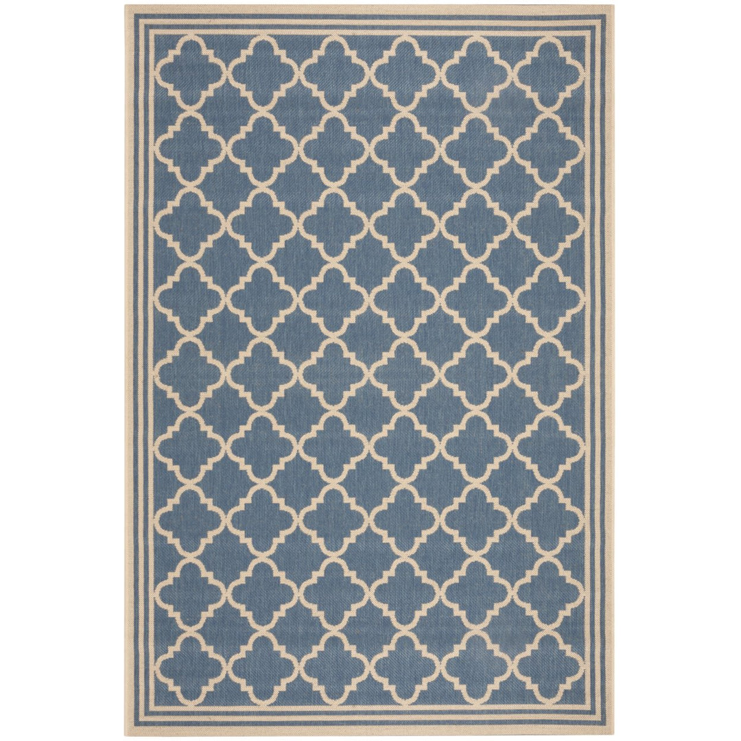 SAFAVIEH Indoor Outdoor BHS121M Beach House Blue / Creme Rug Image 1