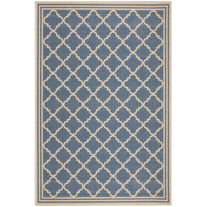 SAFAVIEH Indoor Outdoor BHS121M Beach House Blue / Creme Rug Image 1