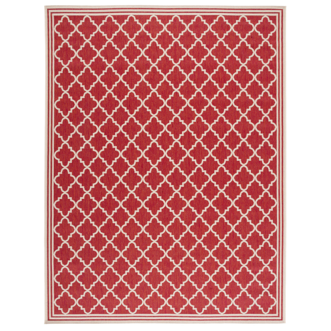 SAFAVIEH Indoor Outdoor BHS121Q Beach House Red / Creme Rug Image 4
