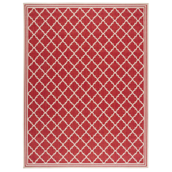 SAFAVIEH Indoor Outdoor BHS121Q Beach House Red / Creme Rug Image 4