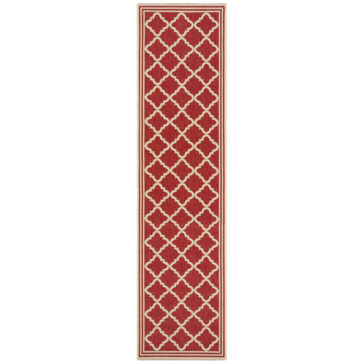 SAFAVIEH Indoor Outdoor BHS121Q Beach House Red / Creme Rug Image 1