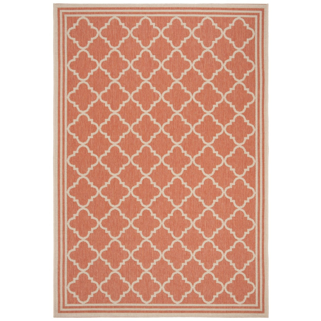 SAFAVIEH Indoor Outdoor BHS121P Beach House Rust / Creme Rug Image 1