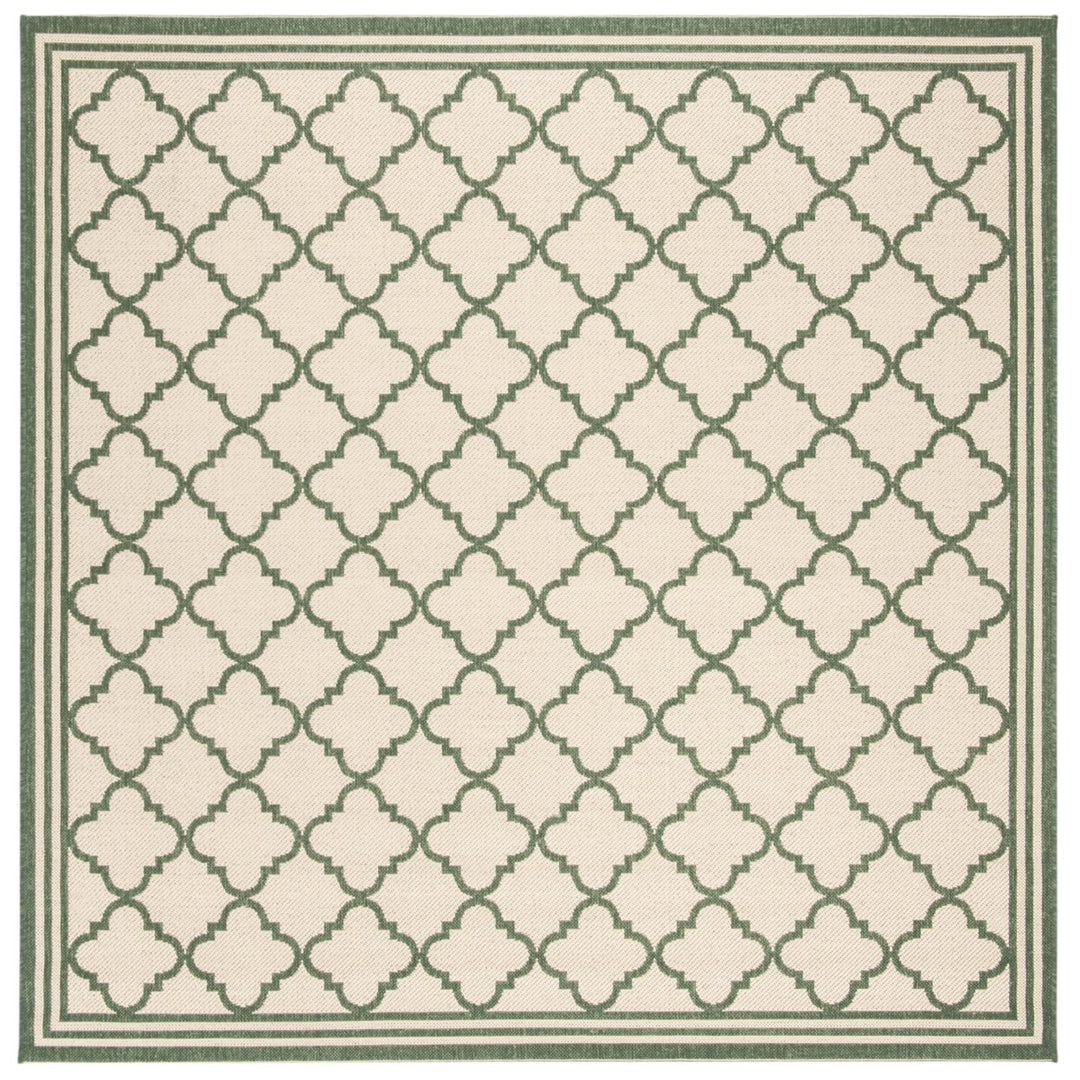 SAFAVIEH Indoor Outdoor BHS121W Beach House Cream / Green Rug Image 1