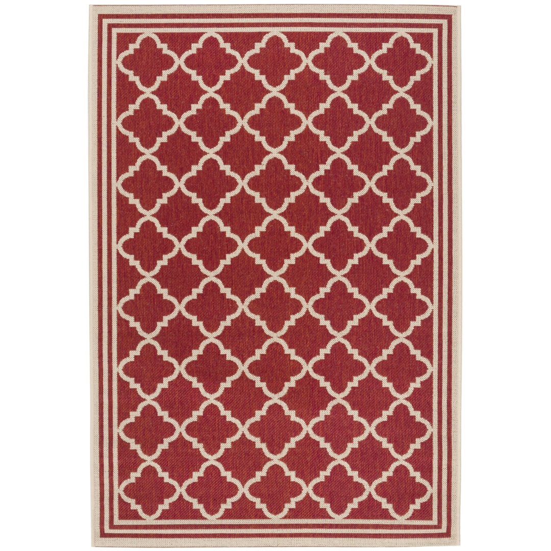 SAFAVIEH Indoor Outdoor BHS121Q Beach House Red / Creme Rug Image 10